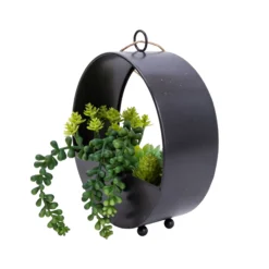 23cm Succulent Artificial Plant In Black Metal Pot -Garden Tool Store 23cm succulent artificial plant in black metal pot5010795682485 03c bq