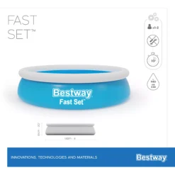 Bestway Fast Set™ Plain ABS Plastic & PVC Family Lounge Pool (W) 1.83m X (L) 1.83m -Garden Tool Store bestway fast set plain abs plastic pvc family lounge pool w 1 83m x l 1 83m6942138967630 01t
