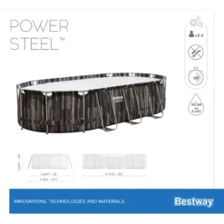 Bestway Power Steel® Wood Effect Polyvinyl Chloride (PVC) & Steel Pool (W) 3.66m X (L) 6.1m -Garden Tool Store bestway power steel wood effect polyvinyl chloride pvc steel pool w 3 66m x l 6 1m6942138983586 01t