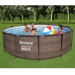 Bestway Steel Pro Rattan Print Metal & Plastic Pool -Garden Tool Store bestway steel pro rattan print metal plastic pool6942138986228 01i bq
