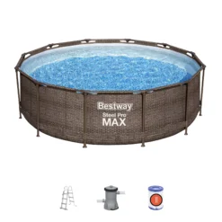 Bestway Steel Pro Rattan Print Metal & Plastic Pool -Garden Tool Store bestway steel pro rattan print metal plastic pool6942138986228 36c bq