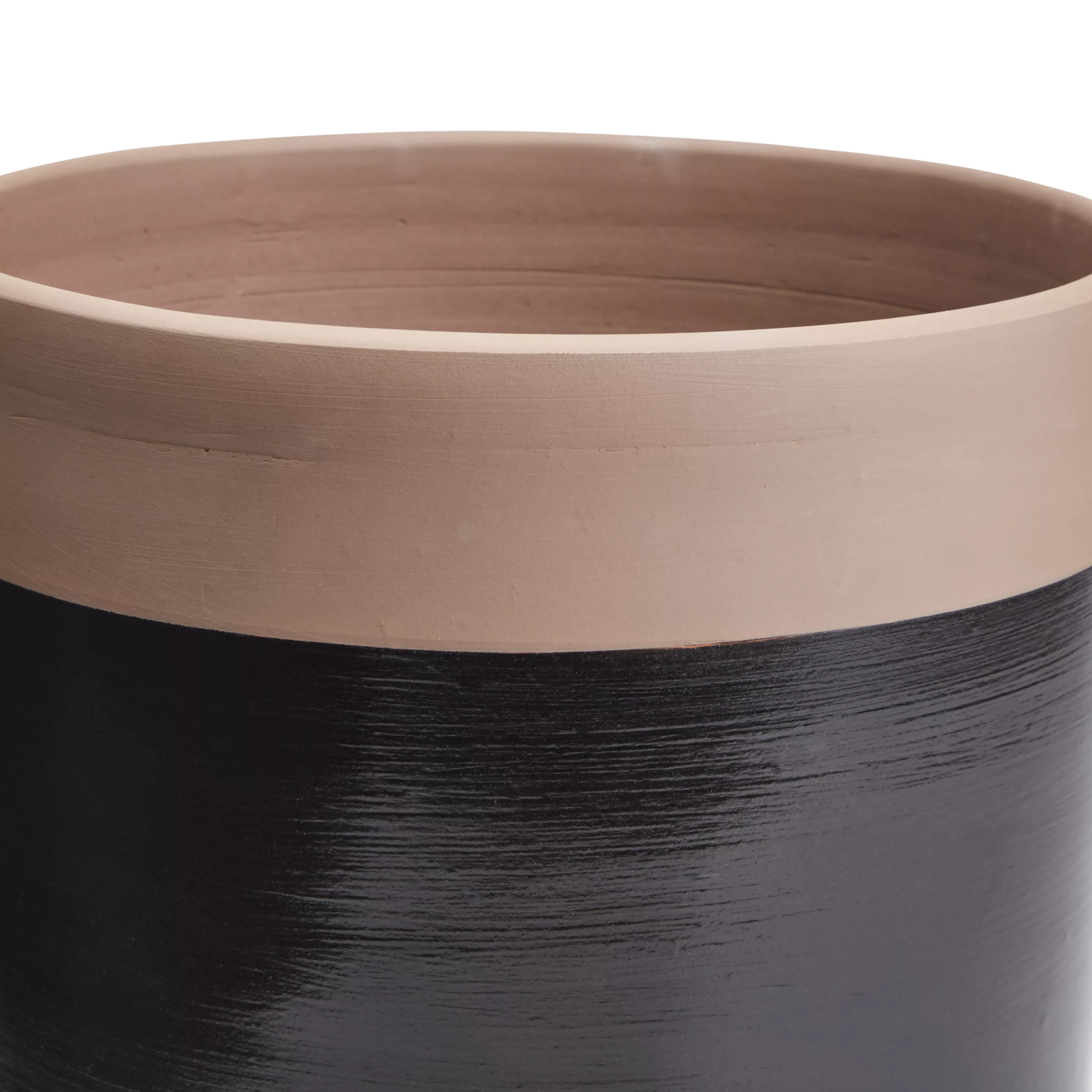 Black Clay Dipped Round Plant Pot (Dia)24.7cm 2 Black Clay Dipped Round Plant Pot (Dia)24.7cm - Image 2