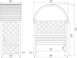 Blooma Chiltern Arbour, (H)1990mm (W)1340mm (D)800mm - Assembly Service Included -Garden Tool Store blooma chiltern arbour h 1990mm w 1340mm d 800mm assembly service included5397007111705 01t bq
