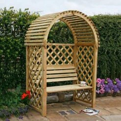 Blooma Chiltern Arbour, (H)1990mm (W)1340mm (D)800mm - Assembly Service Included -Garden Tool Store blooma chiltern arbour h 1990mm w 1340mm d 800mm assembly service included5397007111705 02i bq