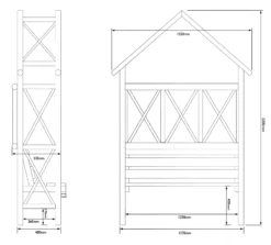 Blooma Cottage Arbour, (H)2200mm (W)560mm (D)560mm - Assembly Service Included -Garden Tool Store blooma cottage arbour h 2200mm w 560mm d 560mm assembly service included5397007111606 01t bq
