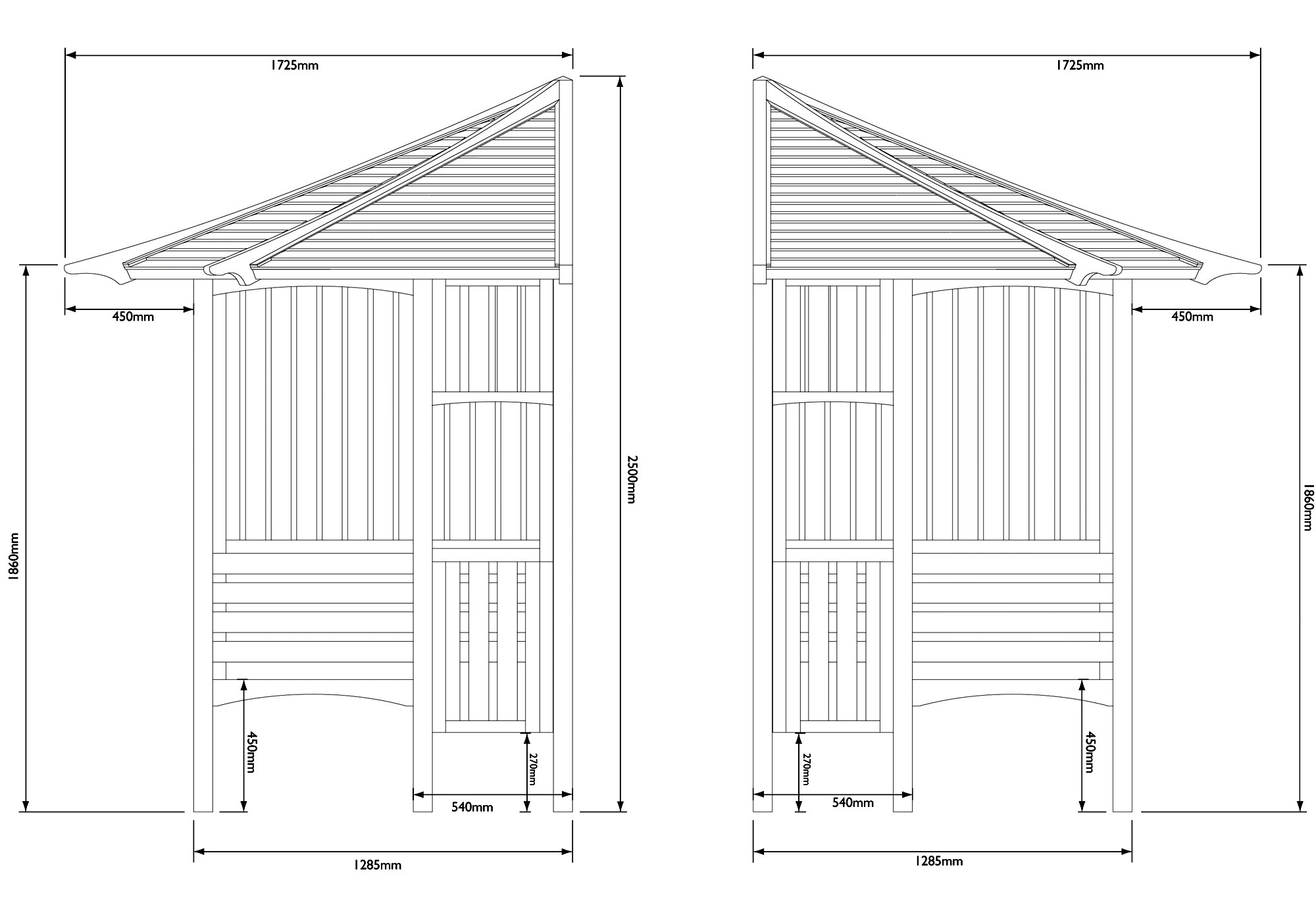 Blooma Solway Corner Arbour, (H)2500mm (W)1730mm (D)1730mm - Assembly Service Included 3 Blooma Solway Corner Arbour, (H)2500mm (W)1730mm (D)1730mm - Assembly Service Included - Image 3