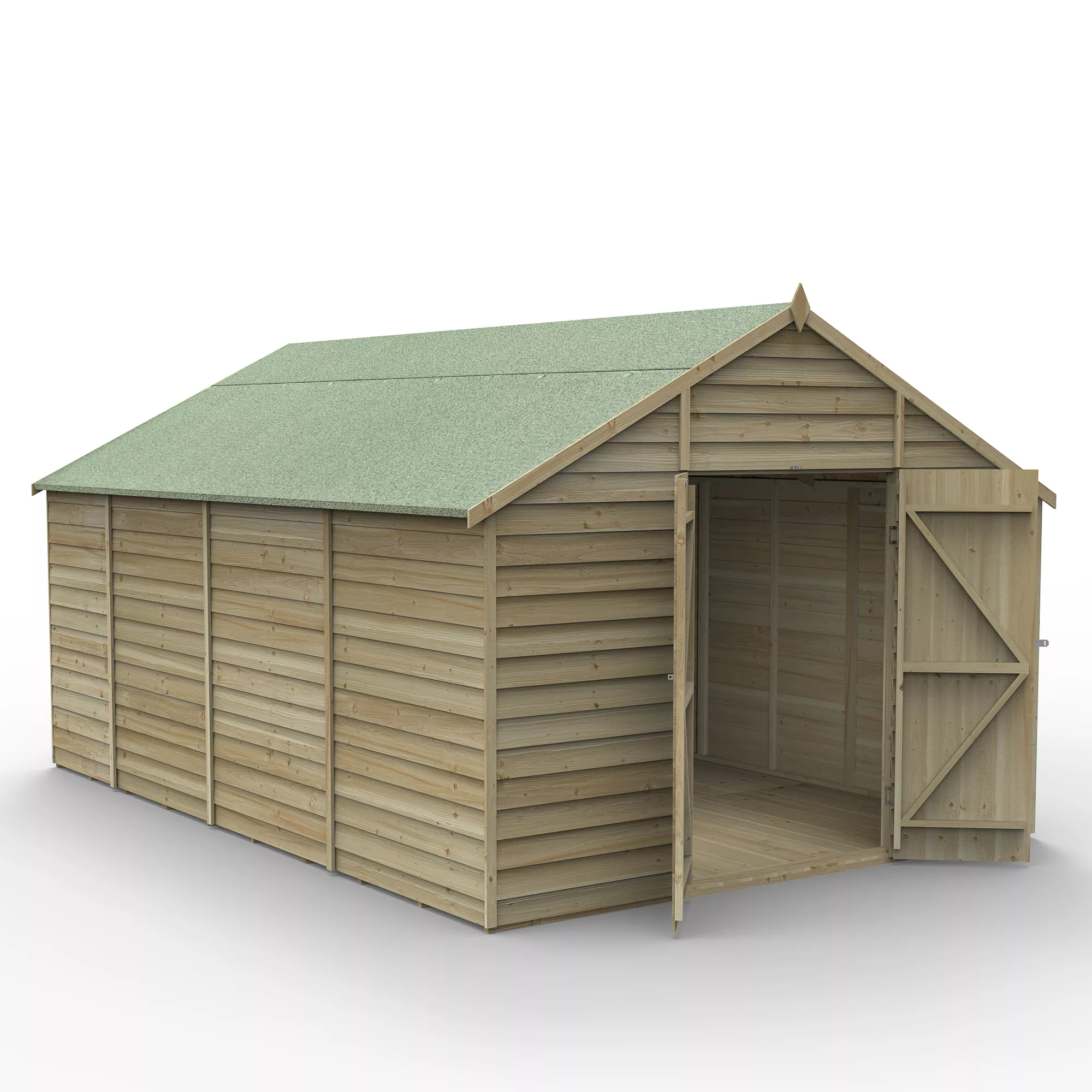 Forest Garden 10x15 Apex Pressure Treated Overlap Wooden Shed With Floor (Base Included) 1 Forest Garden 10x15 Apex Pressure Treated Overlap Wooden Shed With Floor (Base Included)