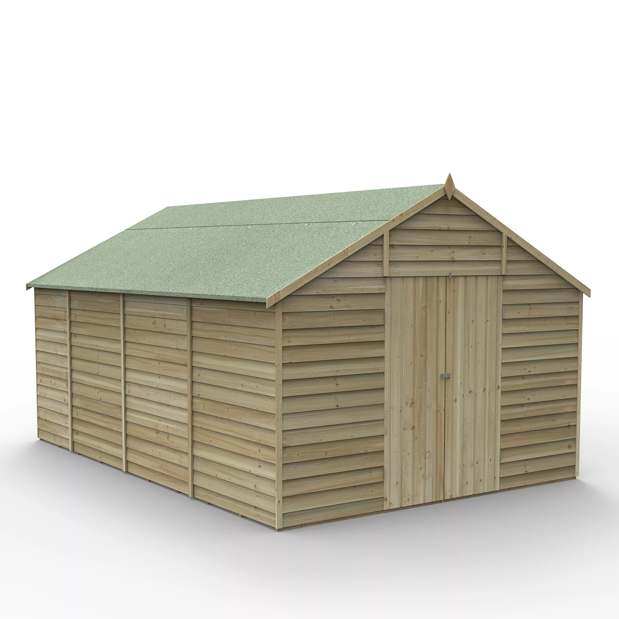 Forest Garden 10x15 Apex Pressure Treated Overlap Wooden Shed With Floor (Base Included) 2 Forest Garden 10x15 Apex Pressure Treated Overlap Wooden Shed With Floor (Base Included) - Image 2