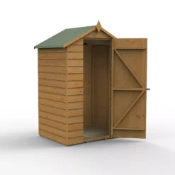 Forest Garden 4x3 Apex Dip Treated Shiplap Wooden Shed With Floor (Base Included) - Assembly Service Included