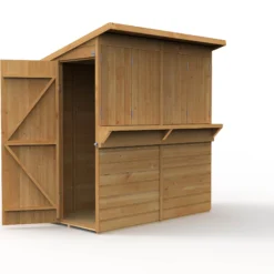 Forest Garden 6x3 Ft Pent Shiplap Garden Bar With Single Door -Garden Tool Store forest garden 6x3 ft pent shiplap garden bar with single door5013053184066 03c bq