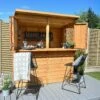 Forest Garden 6x3 Ft Pent Shiplap Garden Bar With Single Door