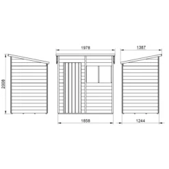 Forest Garden 6x4 Pent Pressure Treated Overlap Wooden Shed With Floor (Base Included) - Assembly Service Included -Garden Tool Store forest garden 6x4 pent pressure treated overlap wooden shed with floor base included assembly service included5013053178416 01t bq