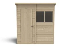 Forest Garden 6x4 Pent Pressure Treated Overlap Wooden Shed With Floor (Base Included) - Assembly Service Included -Garden Tool Store forest garden 6x4 pent pressure treated overlap wooden shed with floor base included assembly service included5013053178416 02c bq