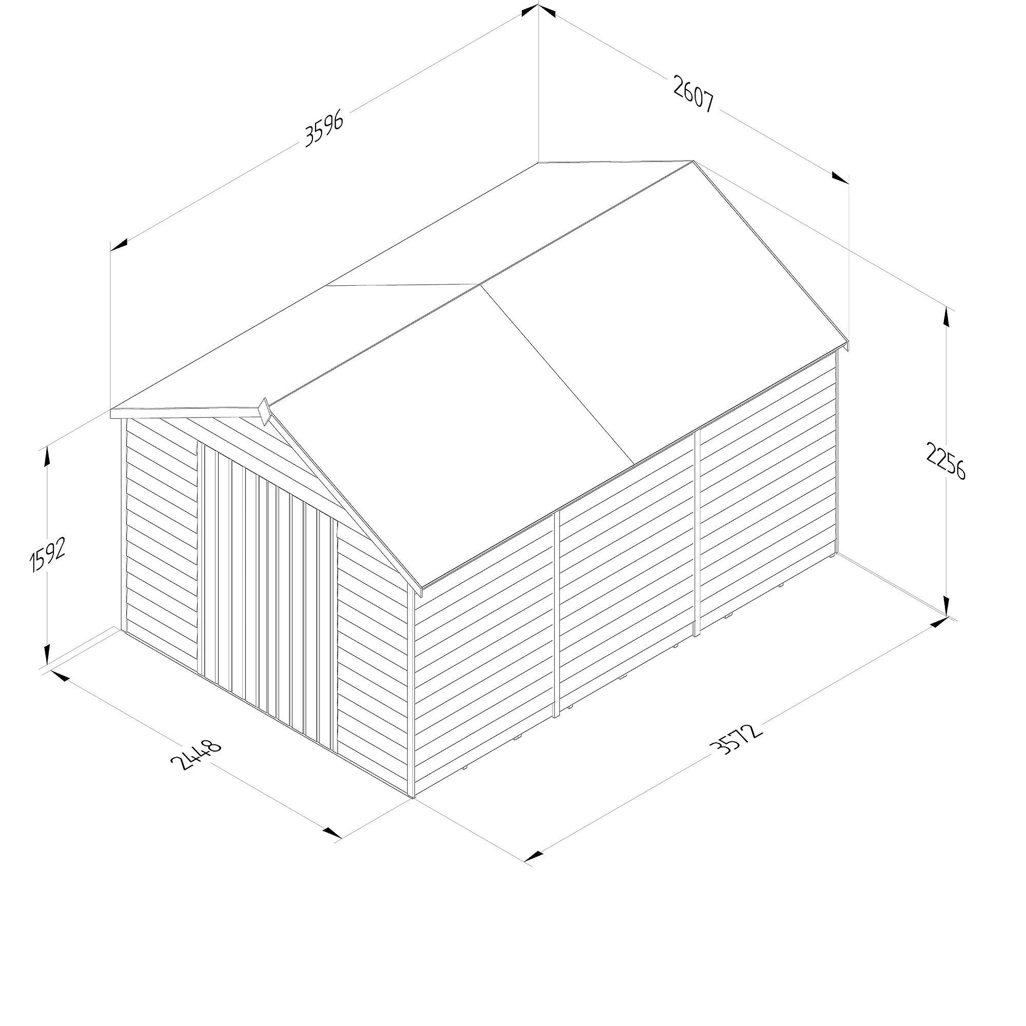 Forest Garden 8x12 Apex Pressure Treated Overlap Wooden Shed With Floor (Base Included) - Assembly Service Included 9 Forest Garden 8x12 Apex Pressure Treated Overlap Wooden Shed With Floor (Base Included) - Assembly Service Included - Image 9