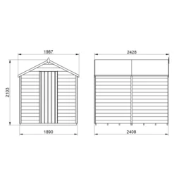 Forest Garden 8x6 Apex Dip Treated Overlap Wooden Shed With Floor -Garden Tool Store forest garden 8x6 apex dip treated overlap wooden shed with floor5013053177341 01t bq