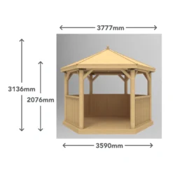 Forest Garden Furnished Hexagonal Gazebo, (W)3.78m (D)3.27m 30 Forest Garden Furnished Hexagonal Gazebo, (W)3.78m (D)3.27m -Garden Tool Store forest garden furnished hexagonal gazebo w 3 78m d 3 27m5013053172469 01t