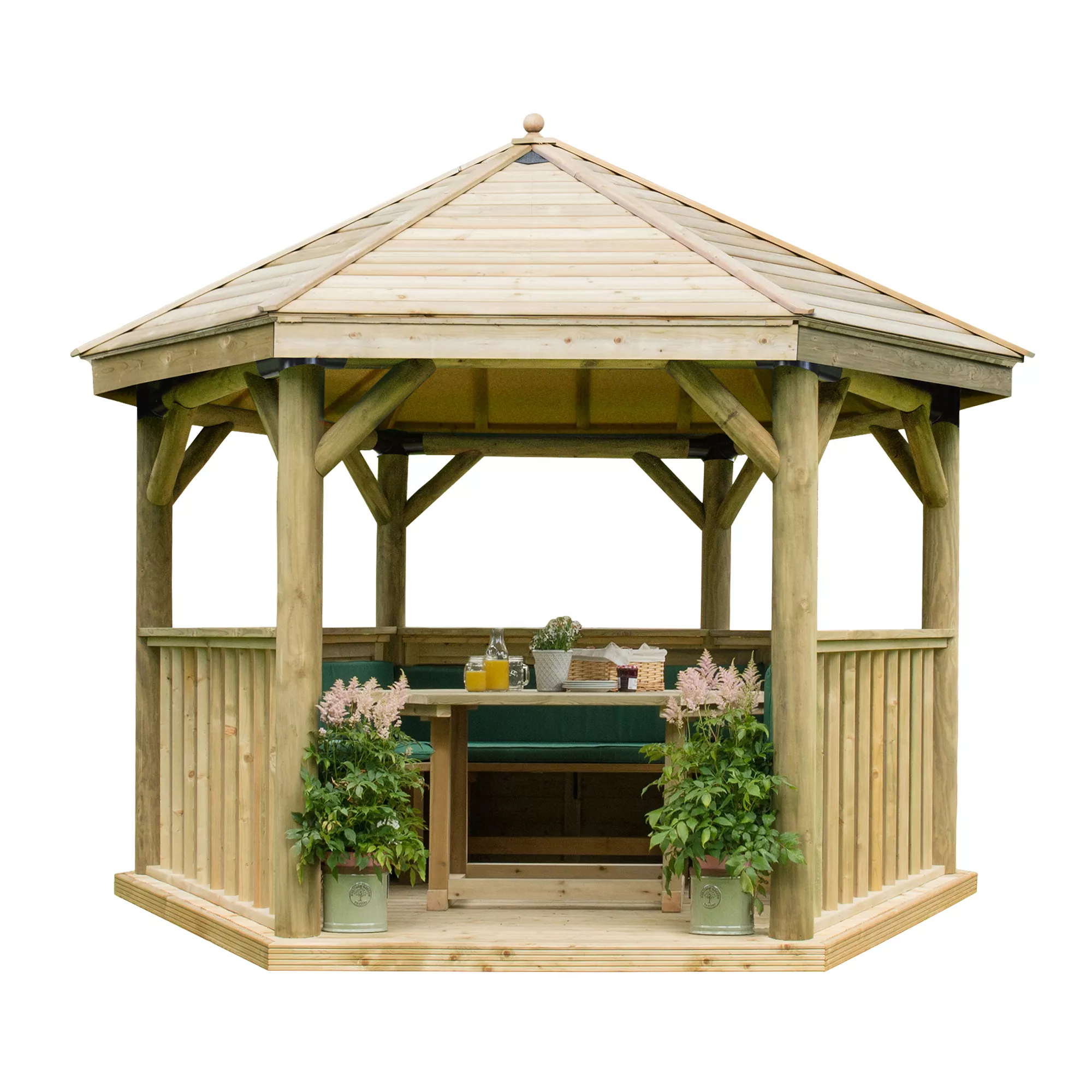 Forest Garden Furnished Hexagonal Gazebo, (W)3.78m (D)3.27m 16 Forest Garden Furnished Hexagonal Gazebo, (W)3.78m (D)3.27m - Image 16