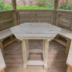 Forest Garden Furnished Hexagonal Gazebo, (W)3.78m (D)3.27m 20 Forest Garden Furnished Hexagonal Gazebo, (W)3.78m (D)3.27m -Garden Tool Store forest garden furnished hexagonal gazebo w 3 78m d 3 27m5013053172469 05i