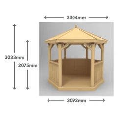 Forest Garden Hexagonal Gazebo, (W)3.3m (D)2.84m -Garden Tool Store forest garden hexagonal gazebo w 3 3m d 2 84m5013053163351 01t