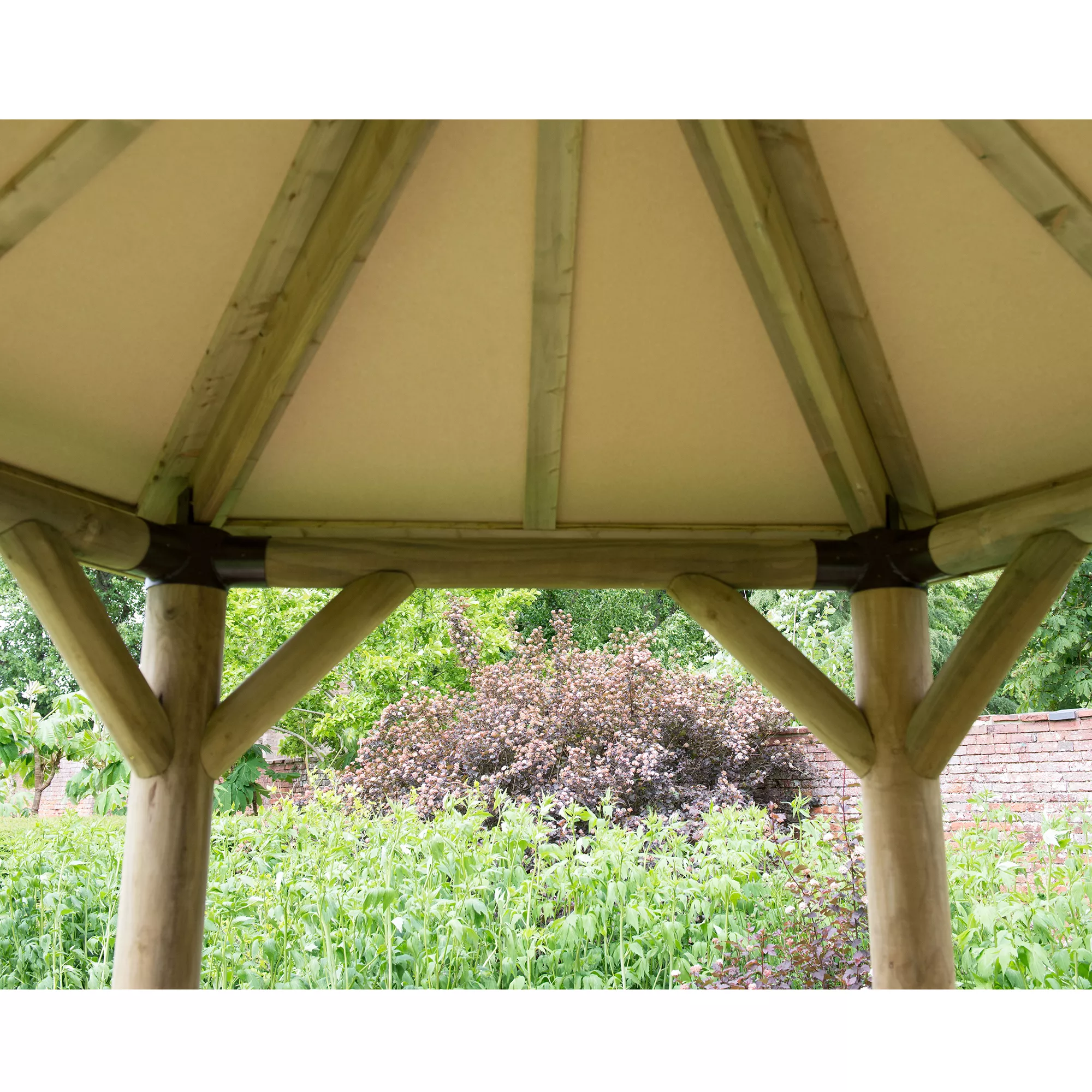 Forest Garden Hexagonal Gazebo With Timber Roof, (W)4.9m (D)4.24m 3 Forest Garden Hexagonal Gazebo With Timber Roof, (W)4.9m (D)4.24m - Image 3