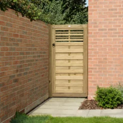 Forest Garden Kyoto Wood Slatted Gate, (H)1.8m (W)0.9m -Garden Tool Store forest garden kyoto wood slatted gate h 1 8m w 0 9m5013053145944 03i bq