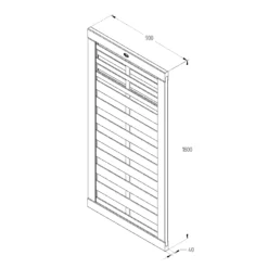 Forest Garden Kyoto Wood Slatted Gate, (H)1.8m (W)0.9m -Garden Tool Store forest garden kyoto wood slatted gate h 1 8m w 0 9m5013053145944 04t bq