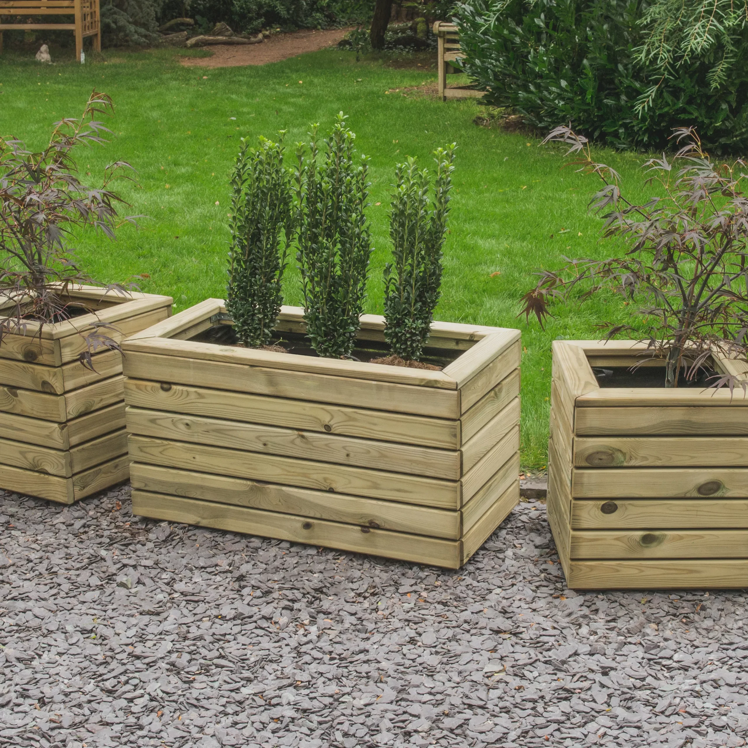 Forest Garden Linear Wooden Rectangular Planter 7 Forest Garden Linear Wooden Rectangular Planter - Image 7