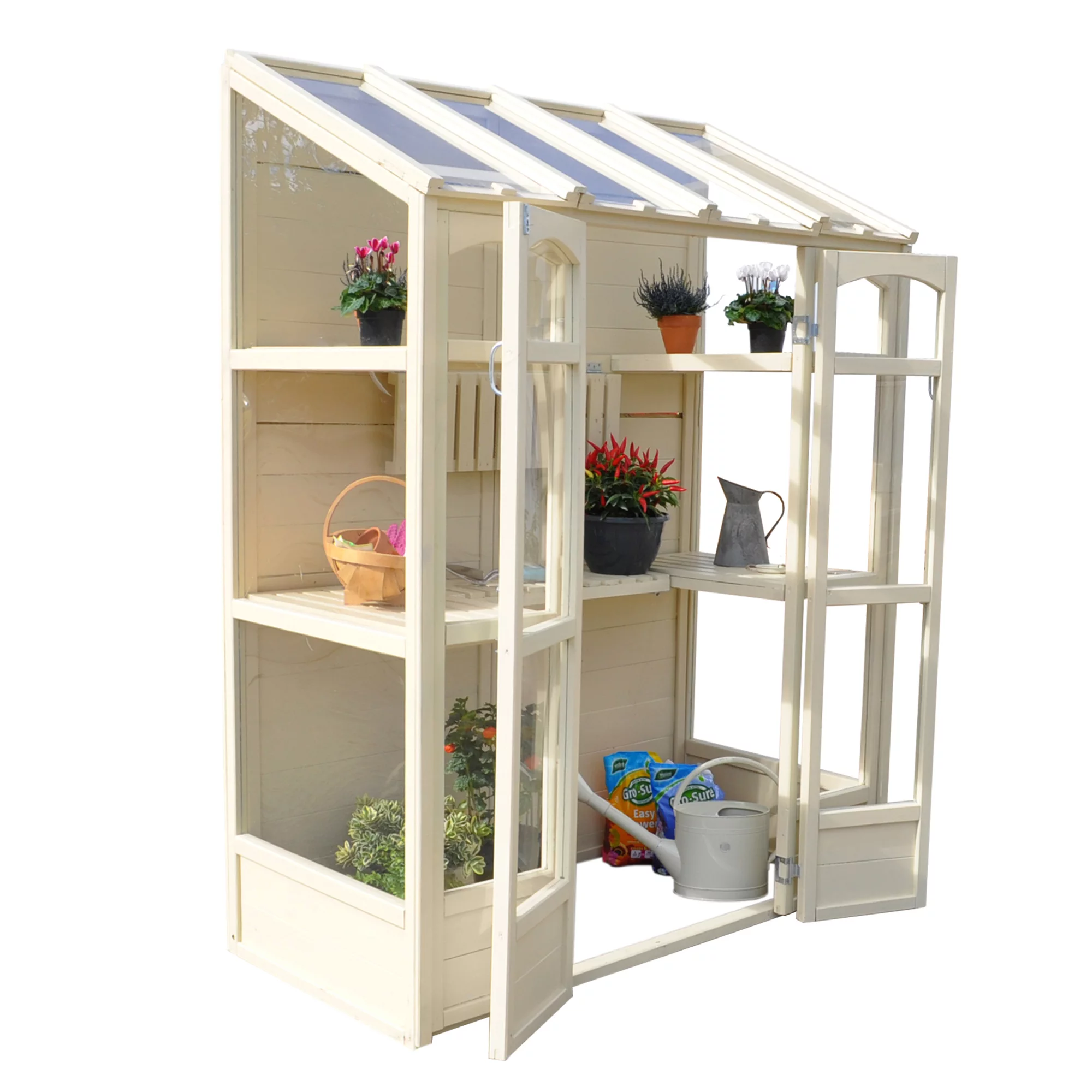 Forest Garden Natural Timber 5x2 Greenhouse 4 Forest Garden Natural Timber 5x2 Greenhouse - Image 4