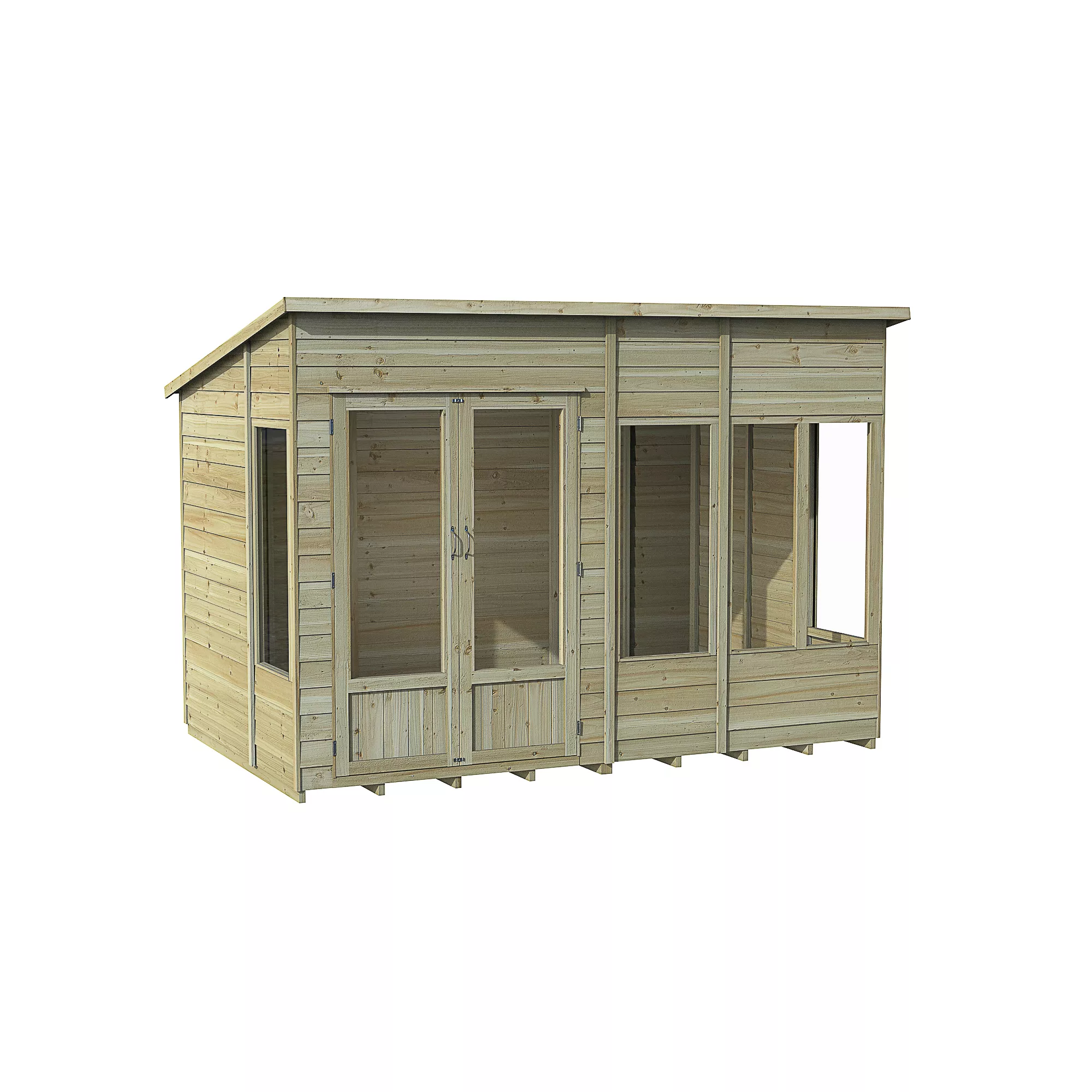 Forest Garden Oakley 10x6 Pent Overlap Solid Wood Summer House With Double Door - Assembly Service Included 2 Forest Garden Oakley 10x6 Pent Overlap Solid Wood Summer House With Double Door - Assembly Service Included - Image 2