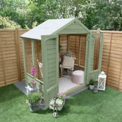 Forest Garden Oakley 6x4 Apex Overlap Solid Wood Summer House With Double Door (Base Included) -Garden Tool Store forest garden oakley 6x4 apex overlap solid wood summer house with double door base included 5013053188446 02i bq
