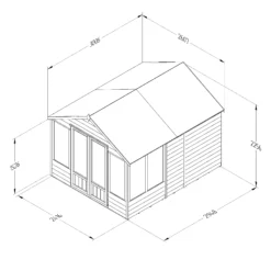 Forest Garden Oakley 8x10 Apex Overlap Solid Wood Summer House With Double Door - Assembly Service Included -Garden Tool Store forest garden oakley 8x10 apex overlap solid wood summer house with double door assembly service included5013053188781 01t bq