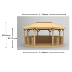 Forest Garden Premium Furnished Octagonal Gazebo, (W)5.27m (D)3.78m 21 Forest Garden Premium Furnished Octagonal Gazebo, (W)5.27m (D)3.78m -Garden Tool Store forest garden premium furnished octagonal gazebo w 5 27m d 3 78m5013053172681 01t