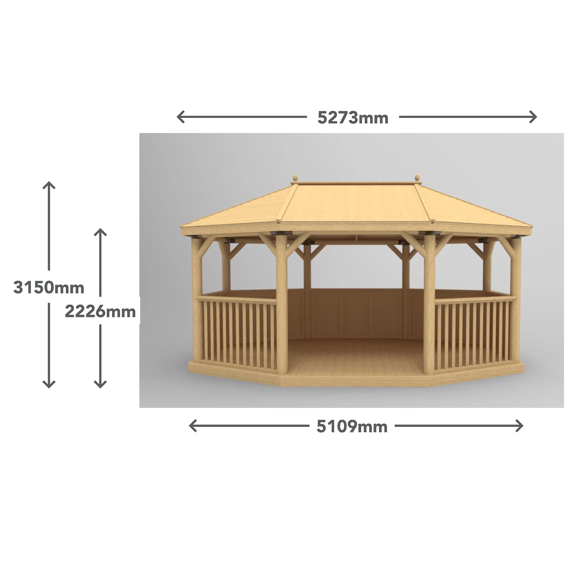 Forest Garden Premium Furnished Octagonal Gazebo, (W)5.27m (D)3.78m 11 Forest Garden Premium Furnished Octagonal Gazebo, (W)5.27m (D)3.78m - Image 11
