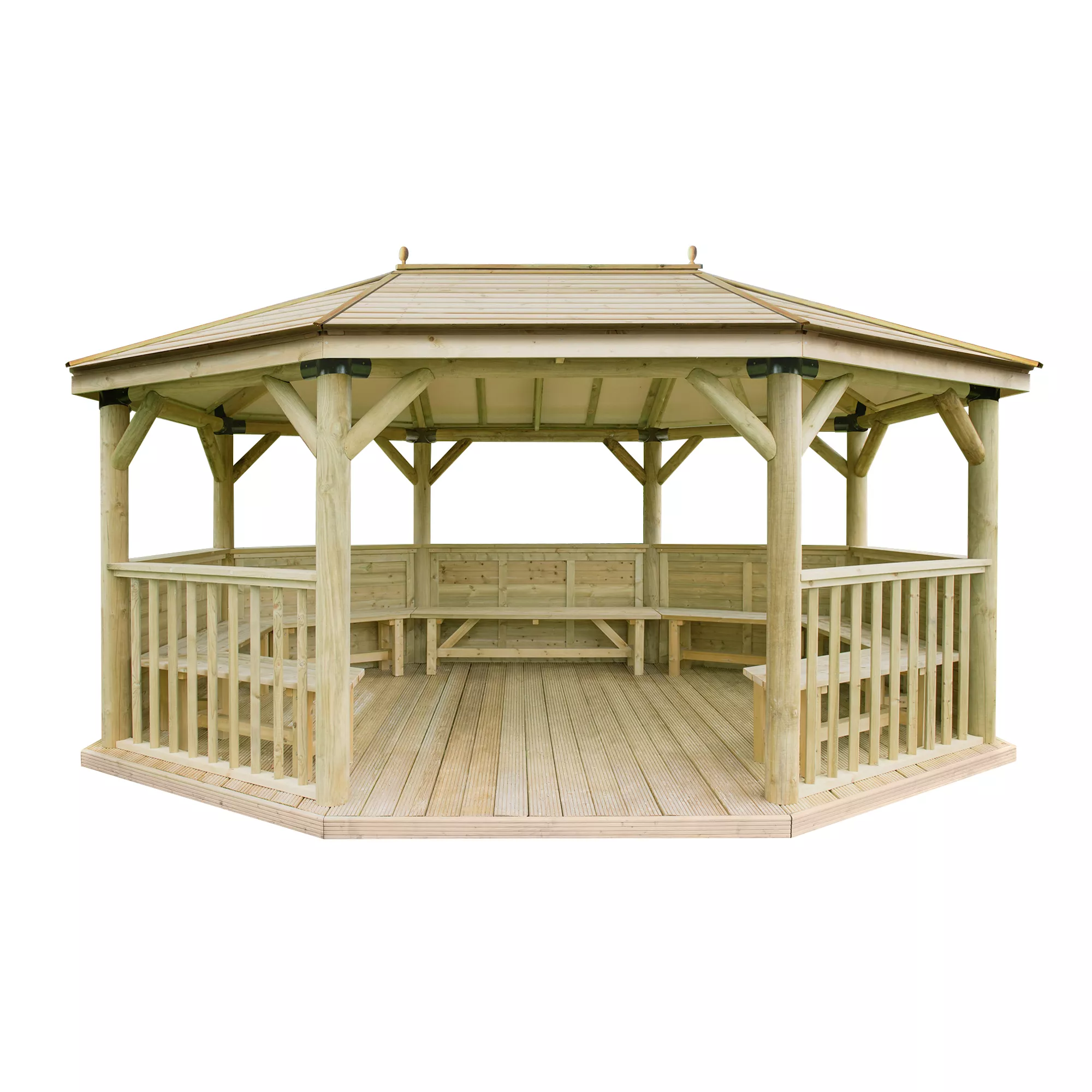 Forest Garden Premium Furnished Octagonal Gazebo, (W)5.27m (D)3.78m 2 Forest Garden Premium Furnished Octagonal Gazebo, (W)5.27m (D)3.78m - Image 2