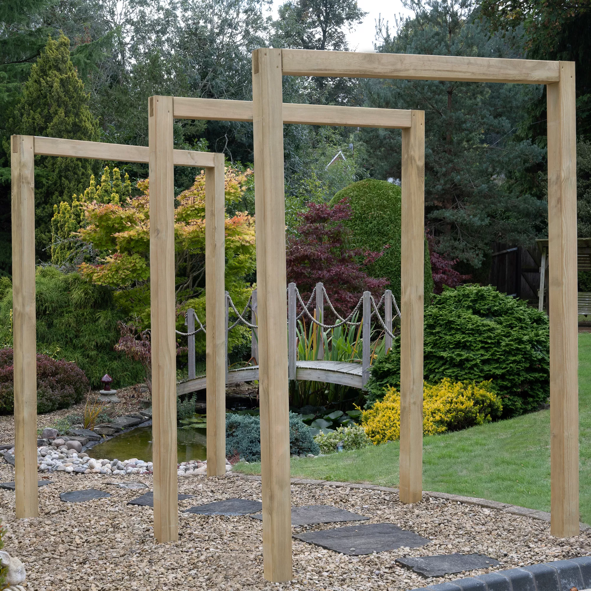 Forest Garden Sleeper European Softwood Arch (H) 240cm X (W) 160cm Set Of 3 1 Forest Garden Sleeper European Softwood Arch (H) 240cm X (W) 160cm Set Of 3