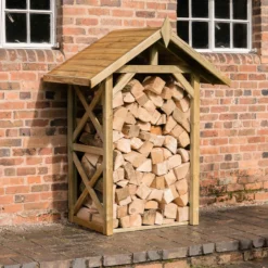 Forest Garden Timber 5x4 Ft Apex Wall Log Store