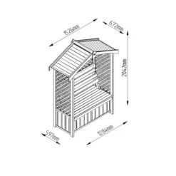 Forest Lyon Lattice Arbour, (H)2000mm (W)1560mm (D)670mm - Assembly Required -Garden Tool Store forest lyon lattice arbour h 2000mm w 1560mm d 670mm assembly required5013053154694 01t