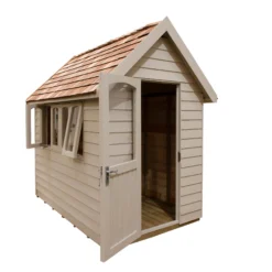 Forest Retreat 8x5 Apex Pressure Treated Overlap Cream Shed With Floor - Assembly Service Included -Garden Tool Store forest retreat 8x5 apex pressure treated overlap cream shed with floor assembly service included5013053176535 02c bq