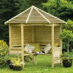 Forest Venetian Corner Arbour, (H)2500mm (W)2330mm (D)1610mm - Assembly Required -Garden Tool Store forest venetian corner arbour h 2500mm w 2330mm d 1610mm assembly required5013053139745 05i