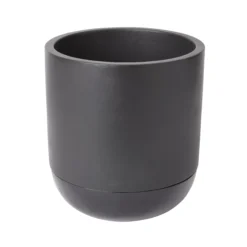 GoodHome Black Terracotta Circular Plant Pot (Dia)20.4cm