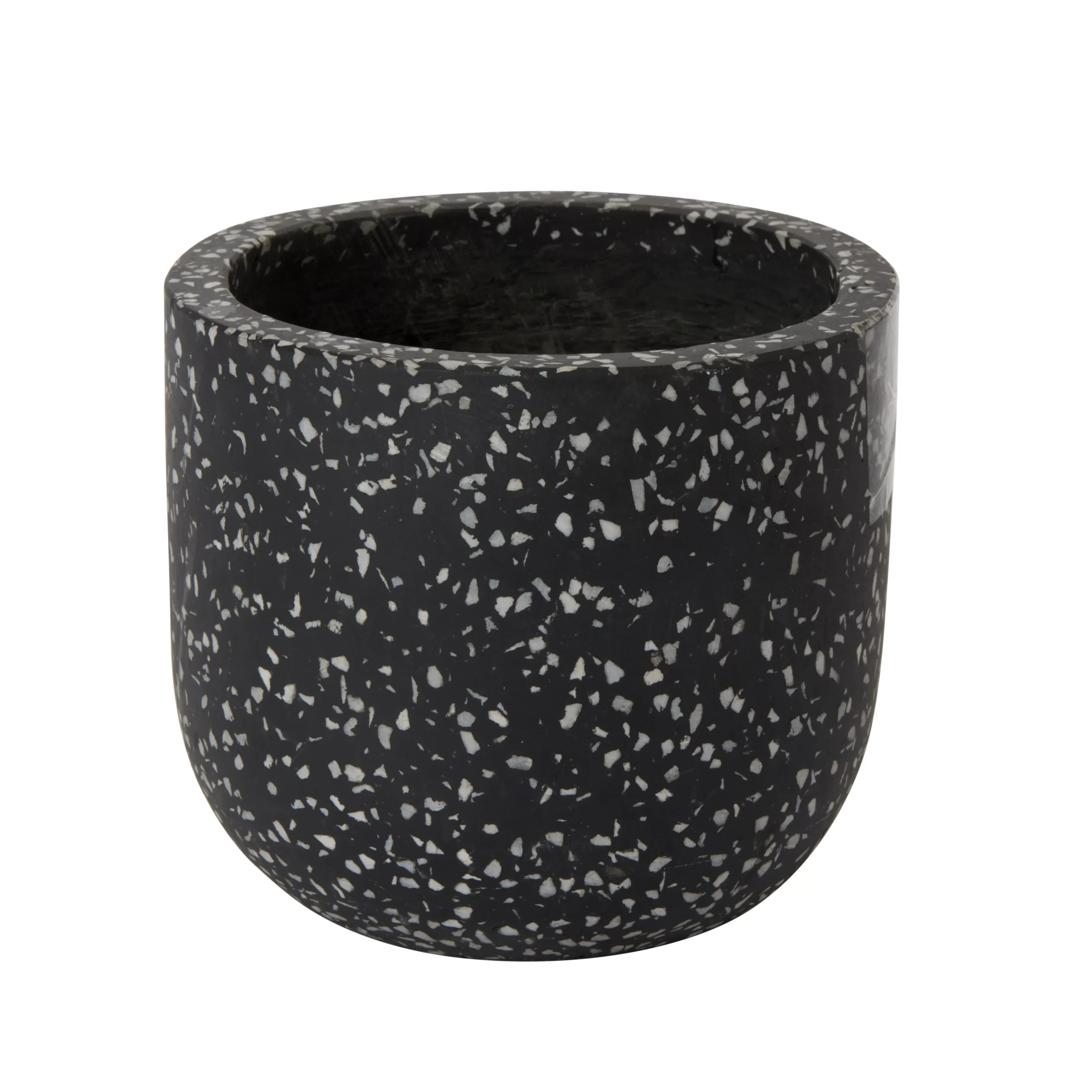 GoodHome Charcoal Speckled Circular Plant Pot (Dia)16.2cm 1 GoodHome Charcoal Speckled Circular Plant Pot (Dia)16.2cm