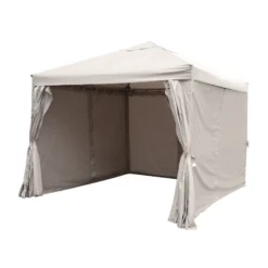 GoodHome Preston Taupe Square Gazebo, (W)3m (D)3m - Assembly Required -Garden Tool Store goodhome preston taupe square gazebo w 3m d 3m assembly required5059340125497 21c