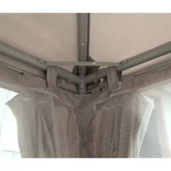 GoodHome Preston Taupe Square Gazebo, (W)3m (D)3m - Assembly Required -Garden Tool Store goodhome preston taupe square gazebo w 3m d 3m assembly required5059340125497 37c