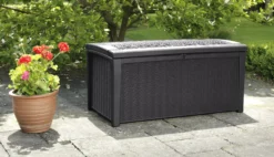 Keter Borneo Rattan Effect Plastic Garden Storage Box