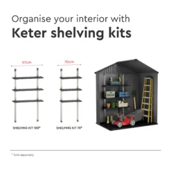 Keter Darwin 6x4 Grey Plastic Shed With Floor (Base Included) -Garden Tool Store keter darwin 6x4 grey plastic shed with floor base included 7290112634634 40c
