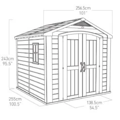 Keter Factor 8x8 Apex Beige Plastic Shed With Floor -Garden Tool Store keter factor 8x8 apex beige plastic shed with floor7290103664954 18bq