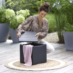 Keter Graphite 38.1L Small Plastic Storage Box & Lid -Garden Tool Store keter graphite 38 1l small plastic storage box lid8711245155517 01i