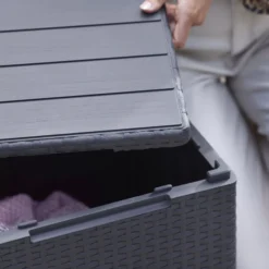 Keter Graphite 38.1L Small Plastic Storage Box & Lid -Garden Tool Store keter graphite 38 1l small plastic storage box lid8711245155517 38c