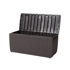Keter Springwood Plastic Garden Storage Box -Garden Tool Store keter springwood plastic garden storage box7290106930292 21c bq