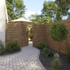 Klikstrom Tiama Pine Horizontal Slats Gate, (H)1.8m (W)0.9m -Garden Tool Store klikstrom tiama pine horizontal slats gate h 1 8m w 0 9m5059340668338 01i